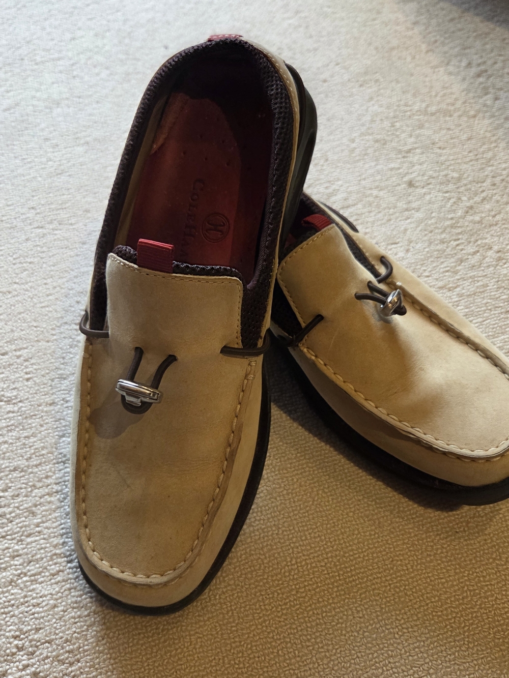 Cole Haan Women’s Tan Suede Slip-On Loafers